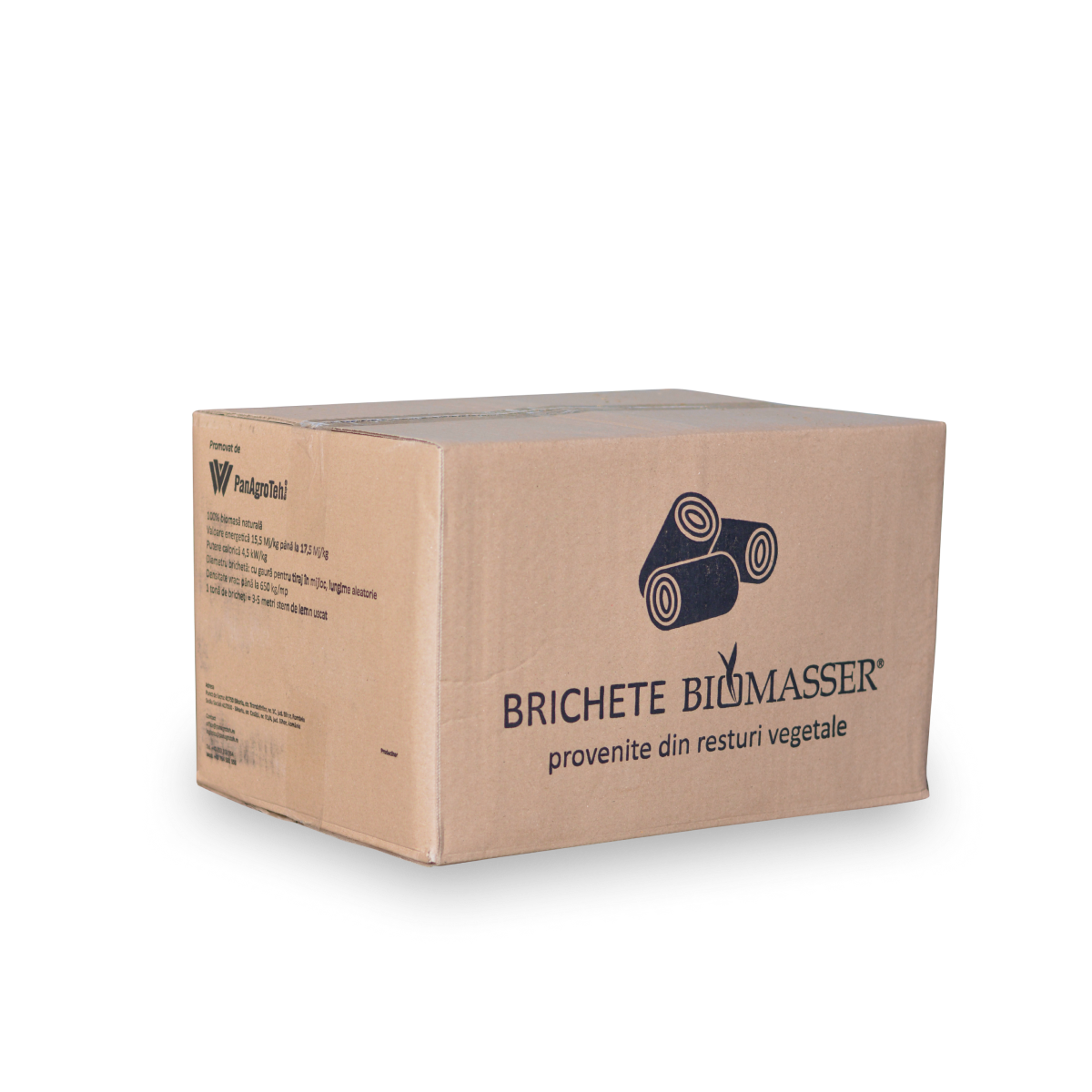 Brichete Bio BIOMASSER, Brichete paie, Box side view
